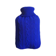 2000ml Large Knitted Hot Water Bag Removable Knit Cover Bottle Cover Warm Blue Winter Heat Retention