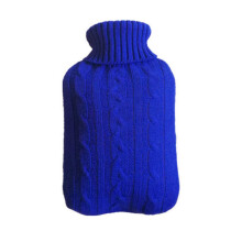 Hot Water Bottle Cover 2000ml Removable Knitted Solid Color Blue Heat Preservation