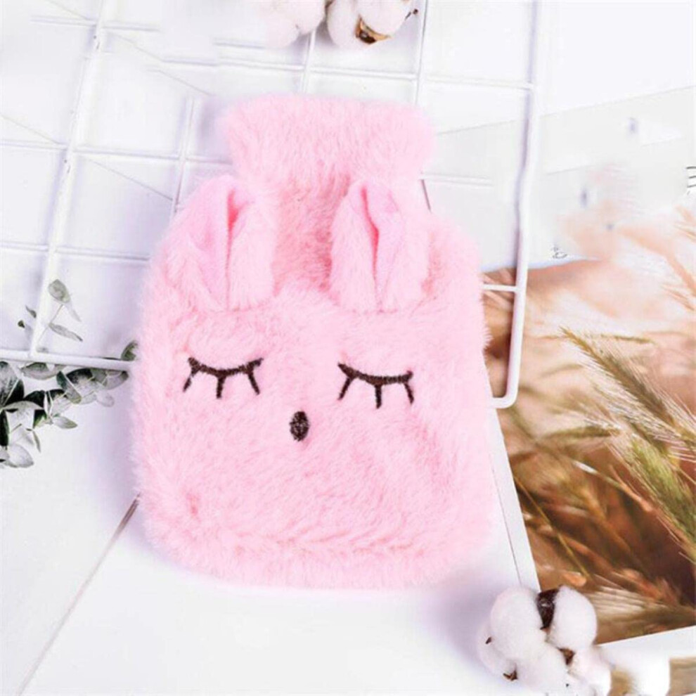 Hot Water Bottle PVC Stress Pain Relief Therapy Bag With Eyelash Knitted Cozy Cover Style 2 Hand Warmer Winter Warm