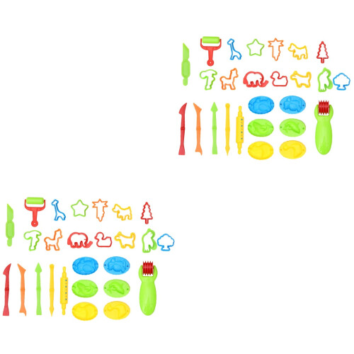 2 Sets Farbiger Ton Kit Plastilin Spielzeug 2 2