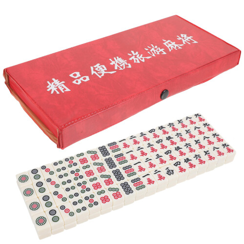 Un Set Mini Jeu De Mahjong Portable Et 2
