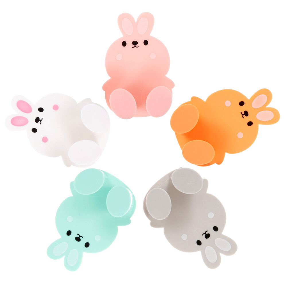 5Pcs Plug Holder Cartoon Power Plug Wall Adhesive Hook 3552695165740