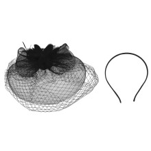 2Pcs Veil Flower Headdress For Women Masquerade Party