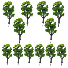 12Pcs 1:50 Train Scenery Model Trees Green