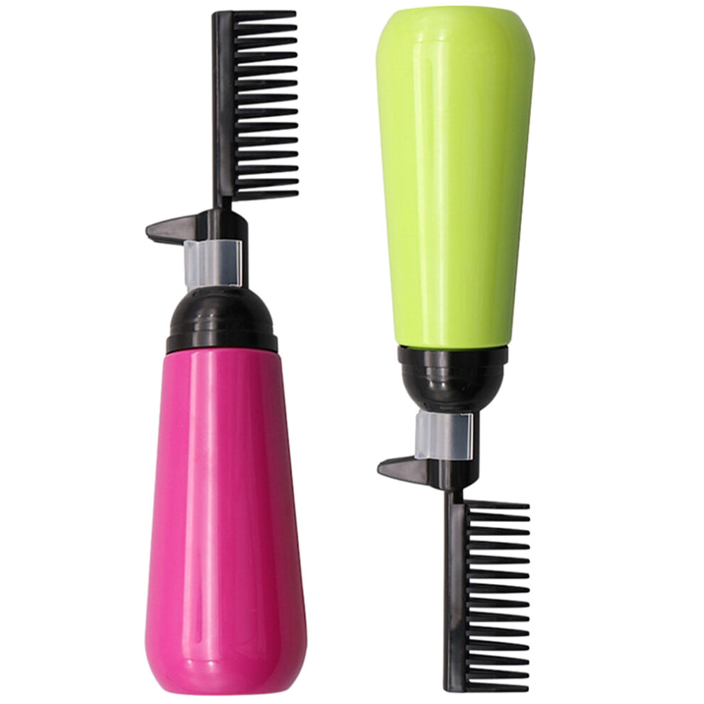 Solustre 2Pcs Plastic Hair Dye Bottles With Root Comb Applicators
