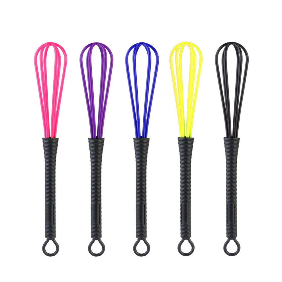 Iplusmile 5Pcs Plastic Salon Hair Dye Balloon Whisk Mixer Stirrer Random Color