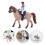 Solid Plastic Horse Doll Decor With Rider Figurine Home Statue 8