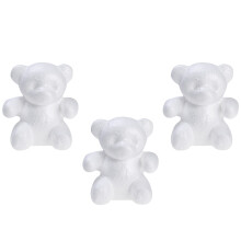 3 Pcs 1 Bag Diy Bear Shape Modeling Kits White