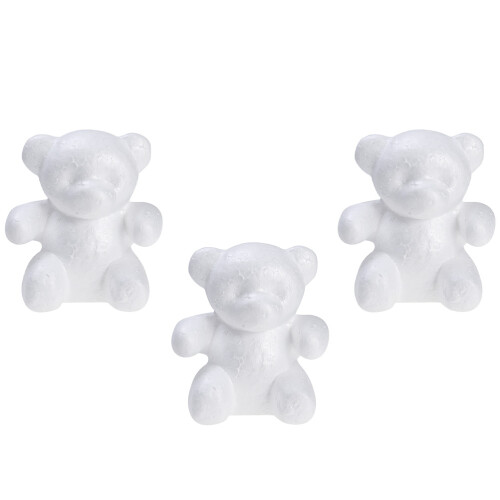3 Pcs 1 Bag Diy Bear Shape Modeling Kits White