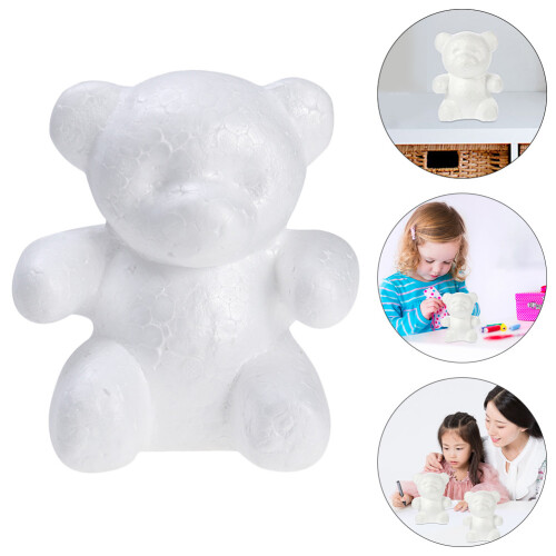 3 Pcs 1 Bag Diy Bear Shape Modeling Kits White 2