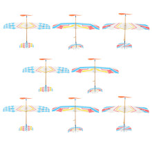 8Pcs Simple Airplane Model Outdoor Glider Toy Rubber Band Powered