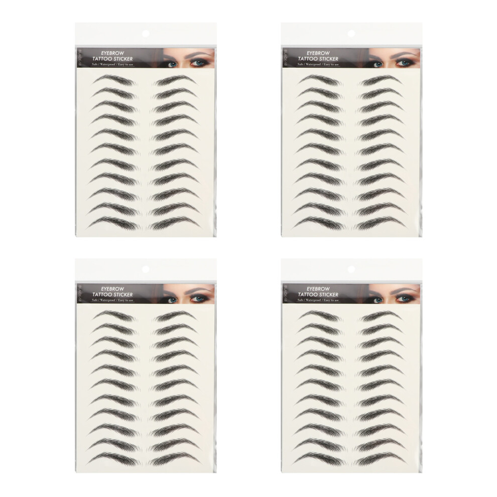 Totority 4 Sheets False Eyebrows Temporary Sticker