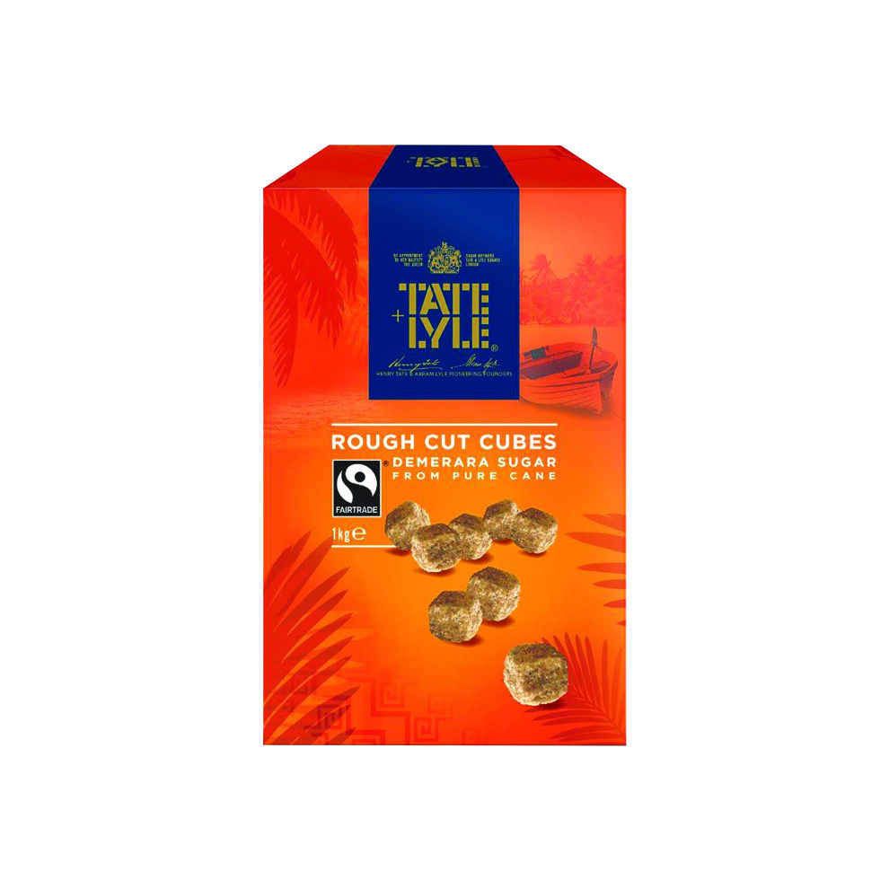 Tate & Lyle Tate And Lyle Demerara Rough Cut Sugar Cubes 1Kg Brown