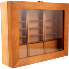 Miniature Wooden Bookshelf Small Furniture Decor Display Case