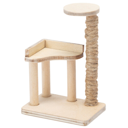 Miniature Wood Cat Tree Mini House Climbing Tower 1
