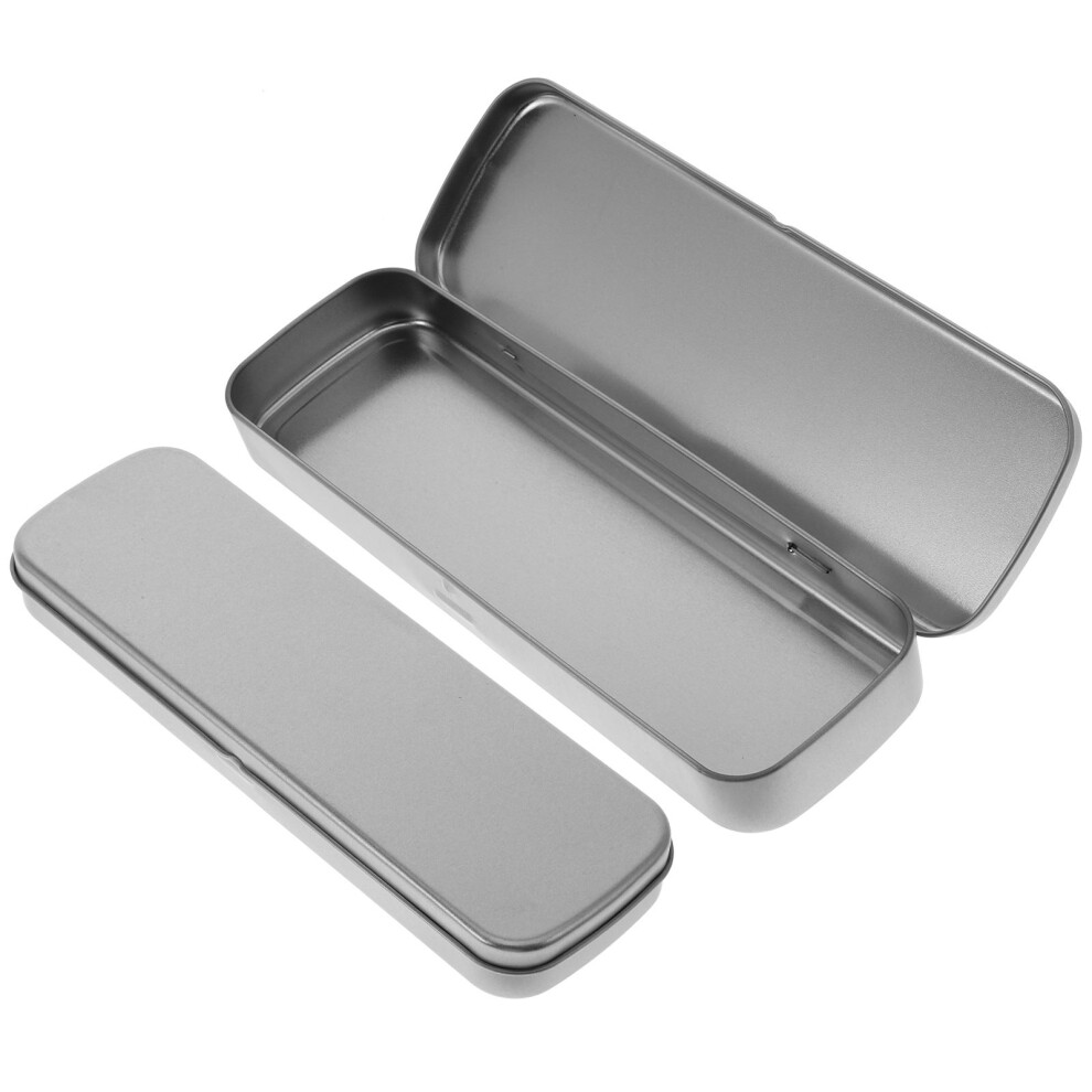 Photos - Pen 2Pcs Empty Metal cil Boxes Silver  Holders For Kids
