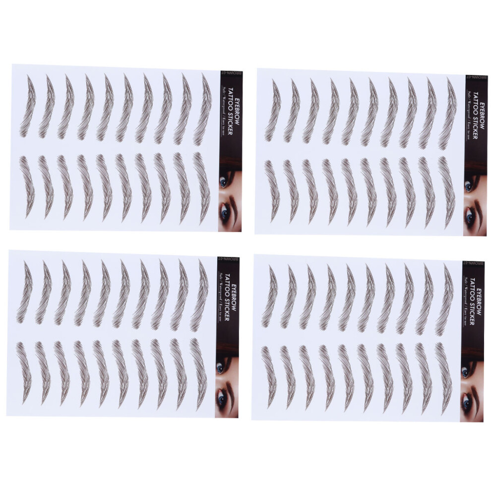 Iplusmile 4Pcs 6D Hair-Like Eyebrows Grooming Sticker For Girls