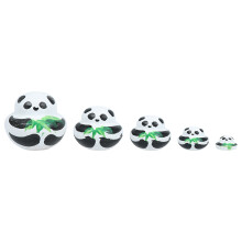 10 Layers Cartoon Panda Wooden Nesting Doll Toy Gift