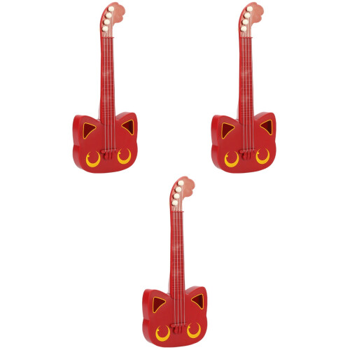 3 Chitarra Per Bambini Simulazione Ukulele Da (Rosso) 2