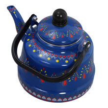 Enamel Tea Kettle For Stovetop With Handle Retro Design 1.7 L