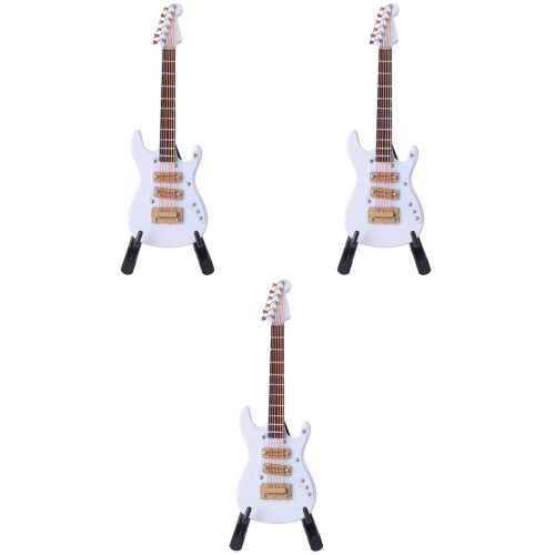 3Pcs Mini Electric Guitar Model Decor With Box And 2