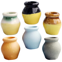 3Sets Unglazed Miniature Colorful Pots for Micro Garden DIY