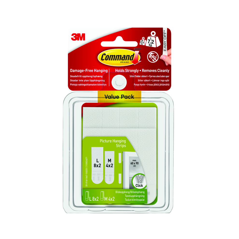 3M Command Pairs of Picture Hanging Strips Value Pack (Pack of 12)