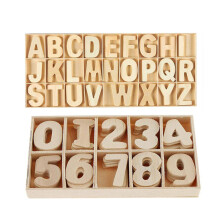 2 Set 216 Pezzi In Legno Non Finiti Alfabeto Maiuscolo E 0-9