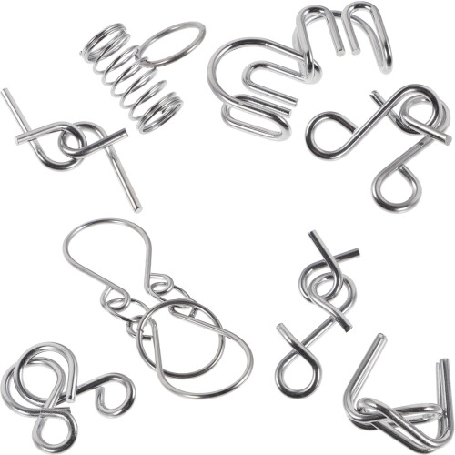 8Pcs Elders Brain Teaser Puzzles Interactive Metal Toy For Elderly