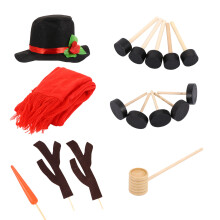 3 Sets/16 Stuks Sneeuwman Decoratie Kit Met Sjaal En Hoed