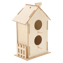 3Pcs Omlålad Bird House DIY Kit Trälek För Barn