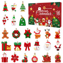 2 Stks 24-Delige Kerst Adventskalender Hars Hangers Voor Kinderen