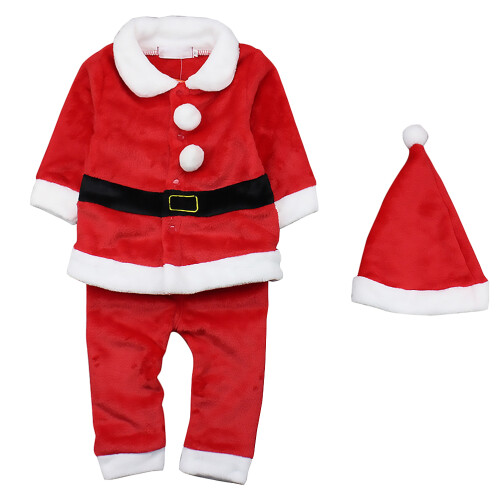 1Sats Barn Julkostym Tomtedräkt Cosplay Kläder 1