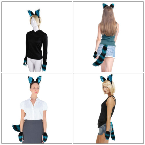 Conjunto De Luvas, Cauda E Faixa De Orelhas De Animais 2