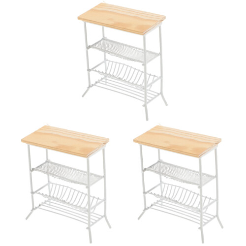3Pcs Mini Förvaringshylla Möbel Miniatyr Mikro 1