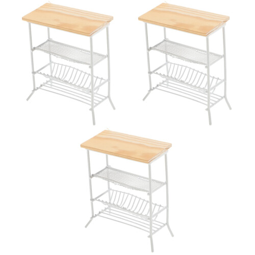 3Pcs Mini Förvaringshylla Möbel Miniatyr Mikro 2