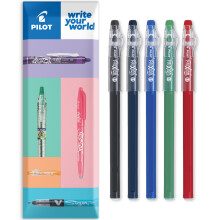 (Professional, Wallet of 5) Pilot FriXion Ball Stick 07- 0.7mm Nib Tip - Erasable Gel Ink Pens