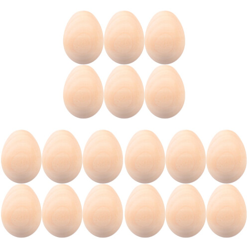 18 Delar Omlackad Diy Träegg Handmålat Påskägg Barn Målning Leksak 2
