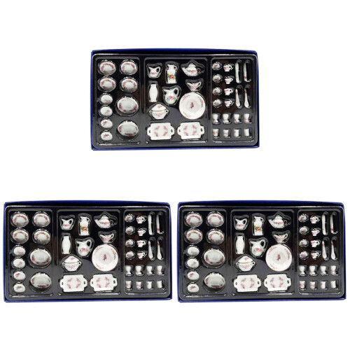3Pcs 1/12 Mini Miniatyrmodell Keramisk Kök Tillbehör 2