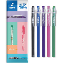 (Teacher's, Wallet of 5) Pilot FriXion Ball Stick 07- 0.7mm Nib Tip - Erasable Gel Ink Pens