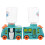 6St Mini Vattendispenser Skolbuss Lekleksak Barn Funktionsrik 3