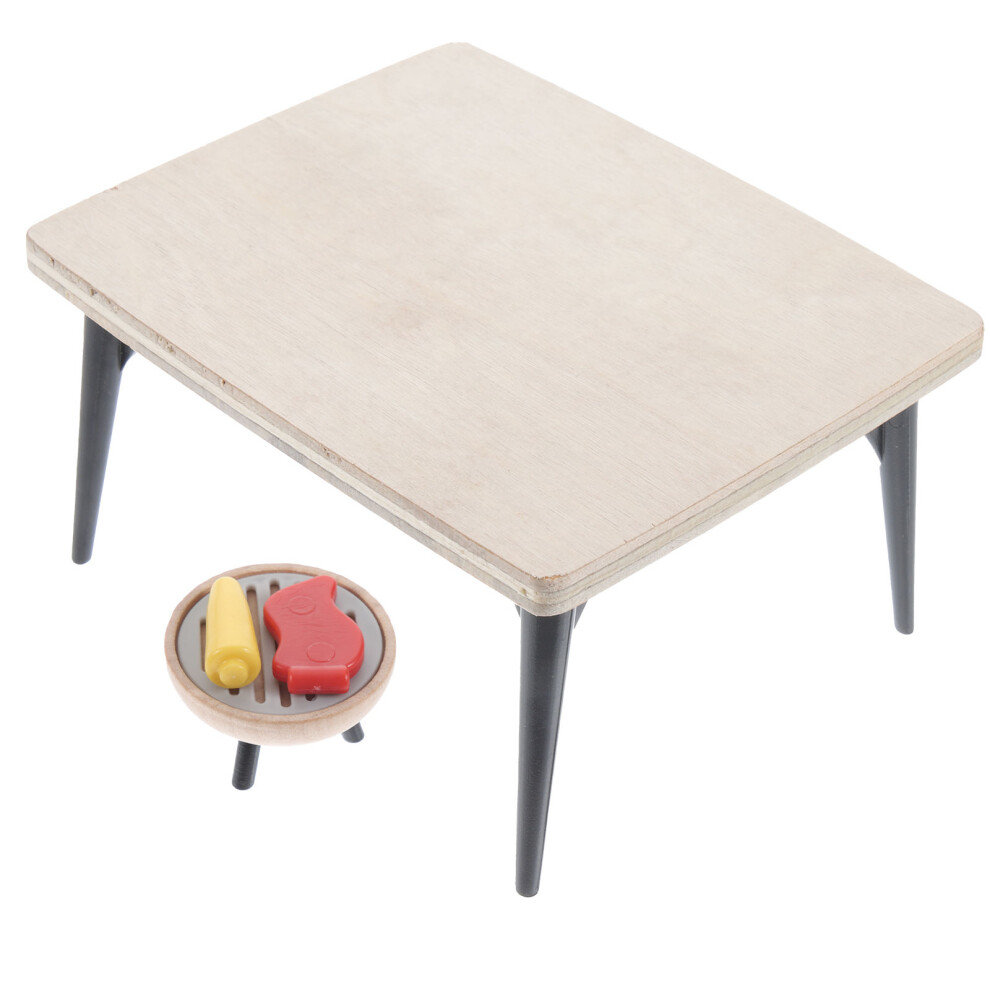 2 Zestawy Miniatury Grillu Model Domu Lalkowego-image