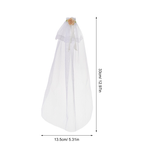 2 Styck Doll Bröllops Huvudprydnader Mini Slöja För Brudklänning 1
