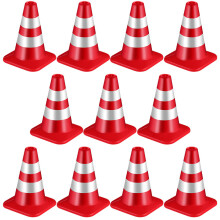 12Pcs Lilla Trafikkoner Signaler, Miniatyr Modeller, Plastlek Leksaker