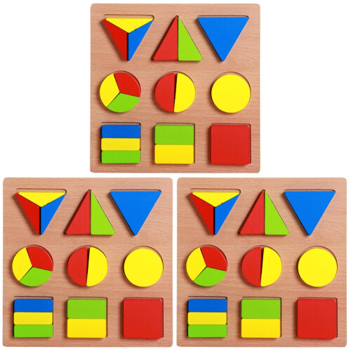 3 Set Geometriska Form Inlåsningar Parbildning 1