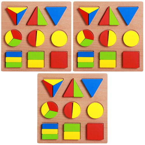 3 Set Geometriska Form Inlåsningar Parbildning 2