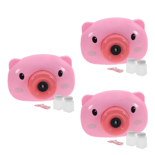 3Satser Barnleksak Bubbelmaskin Sats Rosa ABS Material Present 1