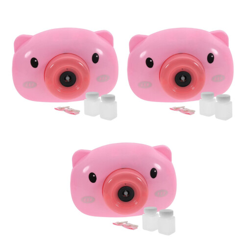 3Satser Barnleksak Bubbelmaskin Sats Rosa ABS Material Present 2