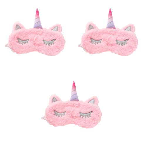3St Enhörnings Sovmask Rosa Ögonmask För Barnkalas Vila 2
