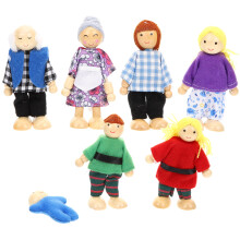28St Träfigurer Familjedockor För Barns Roliga Rollspel